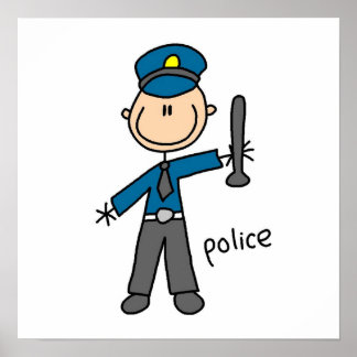 Strichmännchen des Polizeibeamten Poster