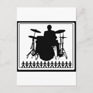 Strichmännchen DRUMMER Postkarte