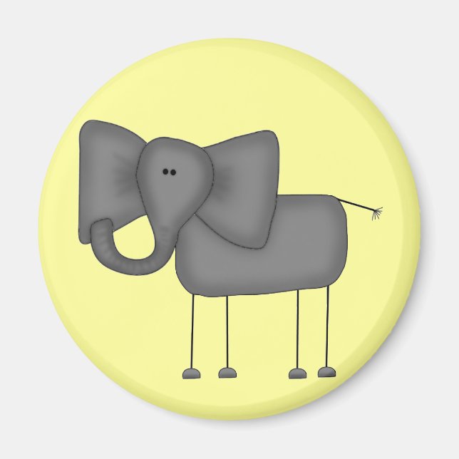 Strichmännchen Elephant Tshirts und Geschenke Magnet (Vorne)