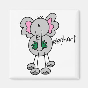 Strichmännchen Elephant Tshirts und Geschenke Magnet