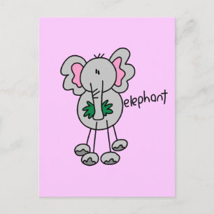 Strichmännchen Elephant Tshirts und Geschenke Postkarte