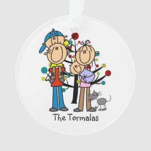 Strichmännchen-Eltern, Junge, Baby-Verzierung Ornament