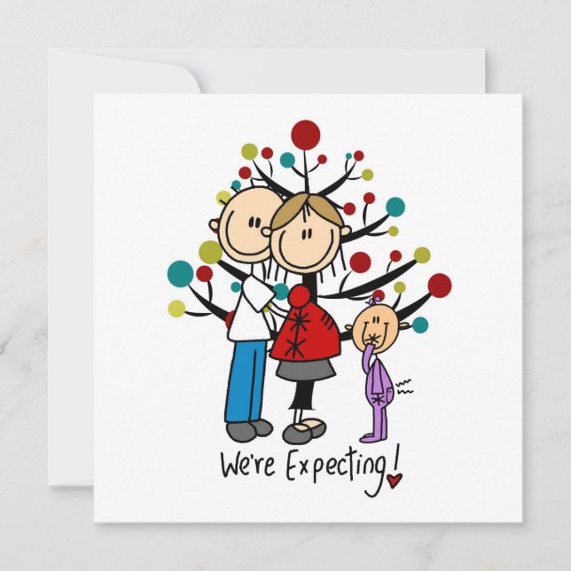 Strichmännchen Expectant Elternmädchen (Vorderseite)