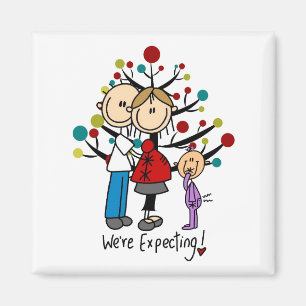 Strichmännchen Expectant Elternmädchen Magnet