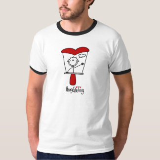 Strichmännchen-Fall-Gleitent-shirts und Geschenke T-Shirt