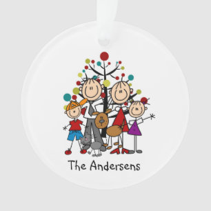 Strichmännchen-Familie von 4, Ornament