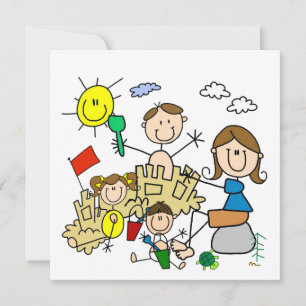 Strichmännchen Familienstrand Spaß