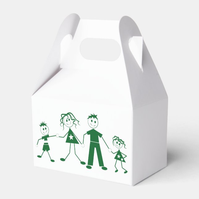 Strichmännchen Family Gefälligkeitsboxen Geschenkschachtel (Rückseite)