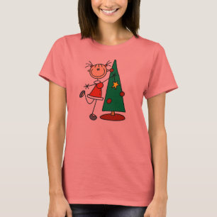 Strichmännchen-Feiertags-Baum T-Shirt
