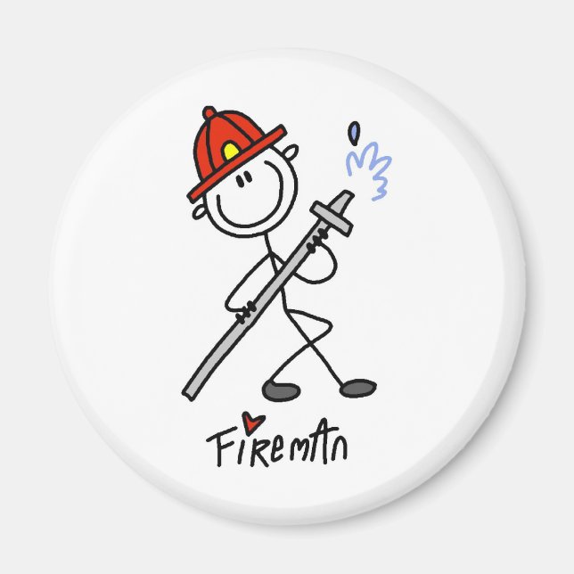 Strichmännchen-Feuerwehrmann Magnet (Vorne)