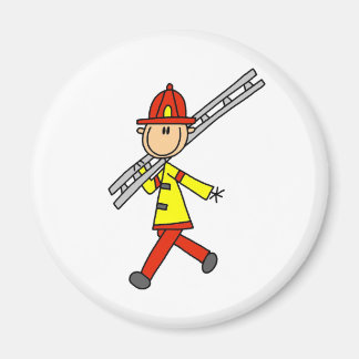 Strichmännchen Feuerwehrmann mit Lady Magnet