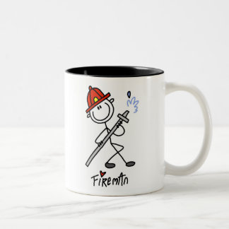 Strichmännchen-Feuerwehrmann-Tasse Zweifarbige Tasse