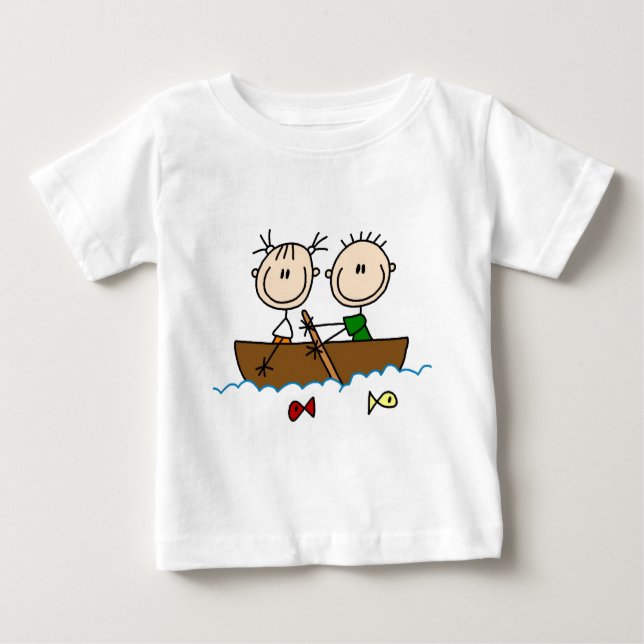 Strichmännchen Fischerdörfer und Geschenke Baby T-shirt (Vorderseite)