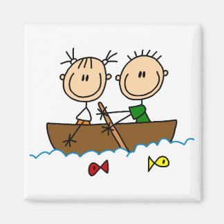 Strichmännchen Fischerdörfer und Geschenke Magnet