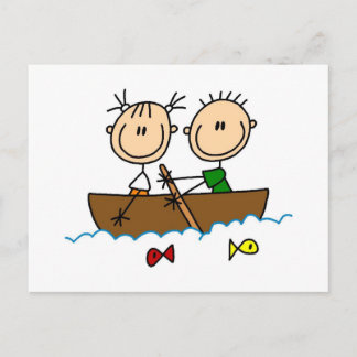 Strichmännchen Fischerdörfer und Geschenke Postkarte