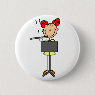 Strichmännchen-Flöten-Knopf Button