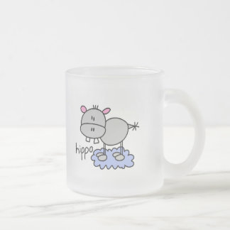 Strichmännchen-Flusspferd-T - Shirts und Geschenke Mattglastasse