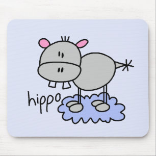 Strichmännchen-Flusspferd-T - Shirts und Geschenke Mousepad
