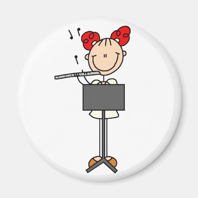 Strichmännchen Flute Magnet (Vorne)