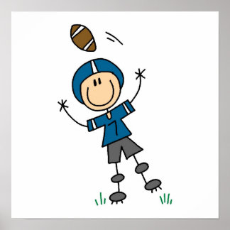Strichmännchen Football Blue Poster