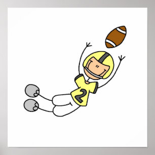 Strichmännchen Football Gelb Poster