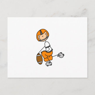 Strichmännchen Football Orange Postkarte