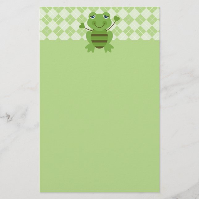 Strichmännchen Frog mit Raute Hintergrund Briefpapier (Vorderseite)