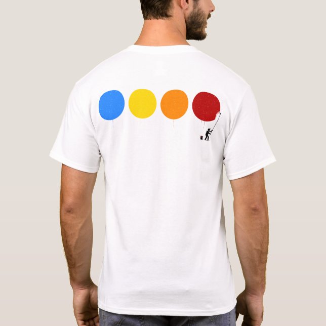 Strichmännchen für die Farbkreise von Funny Painti T-Shirt (Rückseite)