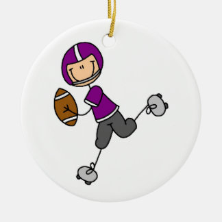 Strichmännchen-Fußball lila Keramik Ornament