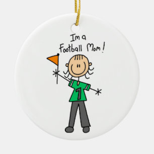Strichmännchen-Fußball-Mama Keramik Ornament
