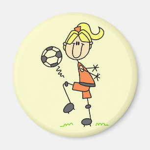 Strichmännchen-Fußball-T-Shirts und Geschenke Magnet