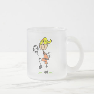 Strichmännchen-Fußball-T-Shirts und Geschenke Mattglastasse