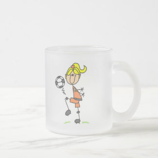 Strichmännchen-Fußball-T-Shirts und Geschenke Mattglastasse