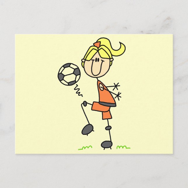 Strichmännchen Fußball - Tshirts und Geschenke Postkarte (Vorderseite)