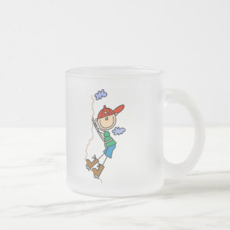 Strichmännchen-Gebirgskletternt-shirts und Mattglastasse