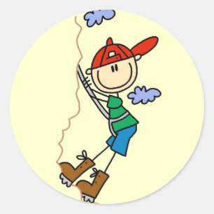 Strichmännchen-Gebirgskletternt-shirts und Runder Aufkleber