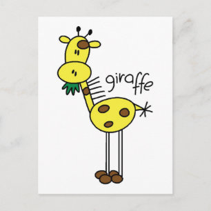 Strichmännchen Giraffe T - Shirt und Geschenke Postkarte