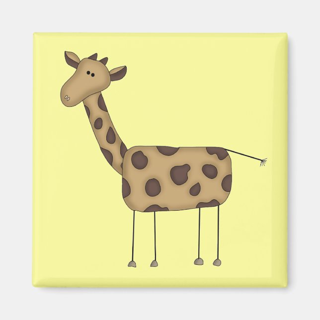 Strichmännchen Giraffe Tshirts und Geschenke Magnet (Vorne)