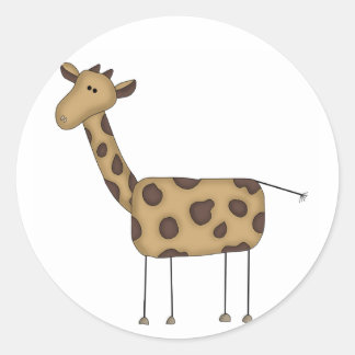 Strichmännchen Giraffe Tshirts und Geschenke Runder Aufkleber