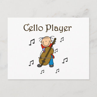 Strichmännchen Girl Cello Player T - Shirt und Ges Postkarte