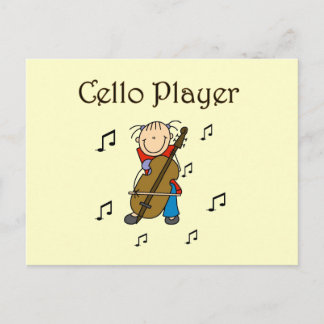 Strichmännchen Girl Cello Player T - Shirt und Ges Postkarte