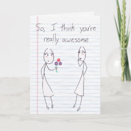 Strichmännchen Girl-de-Girl Feiertagskarte