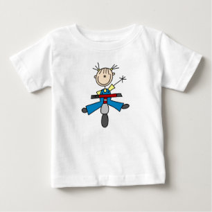 Strichmännchen Girl Driving a Scooter Baby T-shirt