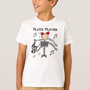 Strichmännchen Girl Flute Player Tshirts und Gesch