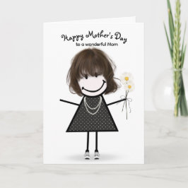 Strichmännchen Girl for Mother's Day Karte