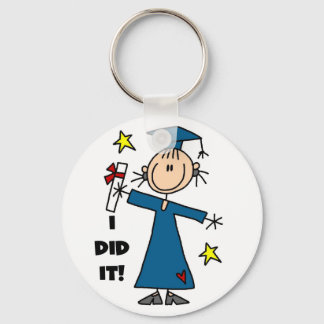 Strichmännchen Girl Graduate T - Shirt und Geschen Schlüsselanhänger