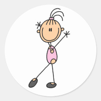 Strichmännchen Girl Gymnast in Pink Stickers