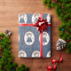 Strichmännchen Girl in Sneakers auf blauem Denim Geschenkpapier (Holiday Gift)