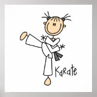 Strichmännchen Girl Karate T - Shirt und Geschenke