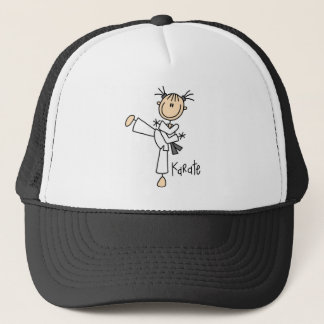 Strichmännchen Girl Karate T - Shirt und Geschenke Truckerkappe
